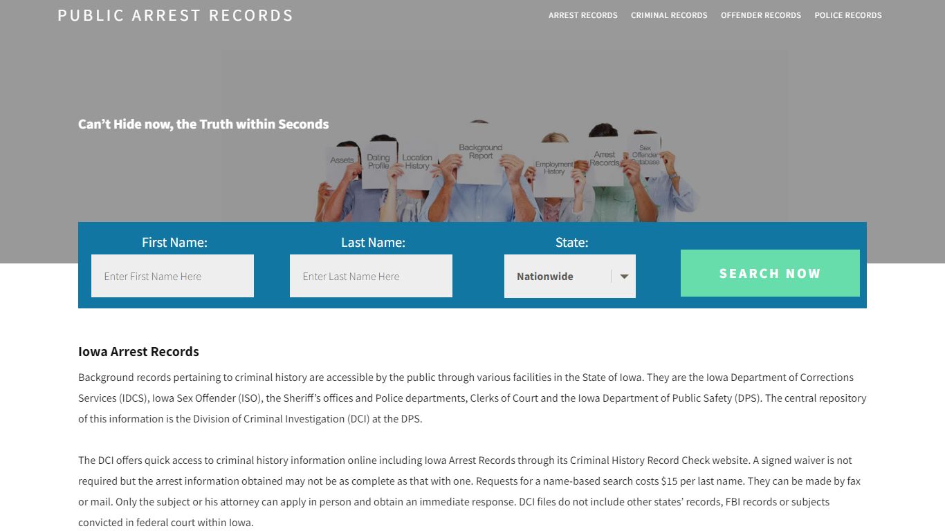 Iowa Arrest Records | Get Instant Reports On People